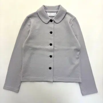 nooy 라이트 그레이 둥근 카라 긴팔 가디건 버튼 포함