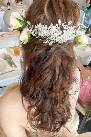 [컨디션 최상] 웨딩 헤드 액세서리 세트 브라이덜 펄 비쥬 헤어 액세서리