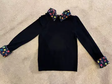 앨리스 앤 올리비아 컬러풀 옷깃의 블랙 스웨터