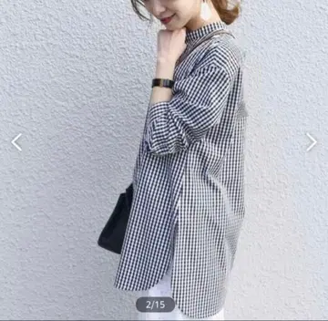 SHIPS 워셔블 스탠드 카라 튜닉 깅엄 체크