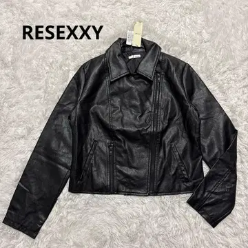 택 포함 새상품 RESEXXY 인조 가죽 라이더 자켓