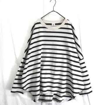 RNA-N : 빈티지 코튼 와이드 루즈 보더 풀오버