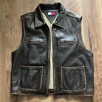 TOMMY HILFIGER 타미힐피거 가죽 베스트 빈티지