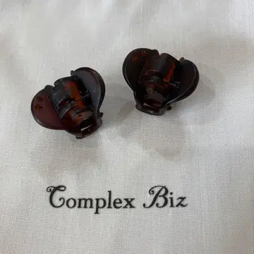 브라운 클립식 헤어 액세서리 컴플렉스 비즈