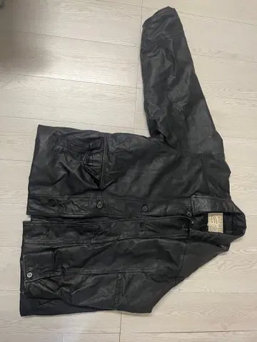 REFINED 블랙 가죽 자켓 XL