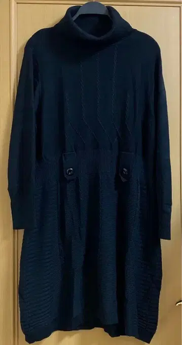 터틀넥 니트 원피스 블랙 사이즈 4L