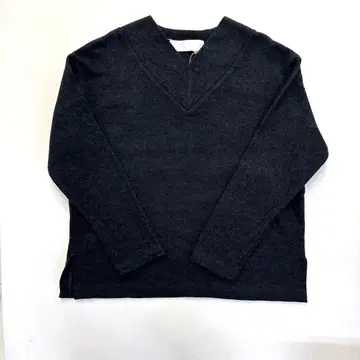 nooy. 다크 그레이 V넥 긴팔 스웨터