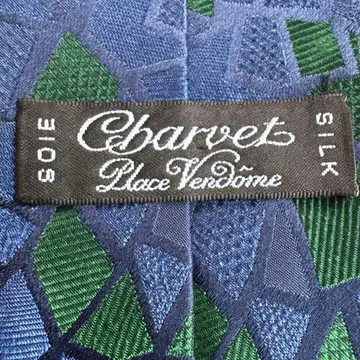 Charvet 실크 넥타이 기하학 패턴 미사용품