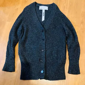 [ 새상품급 ] TICCA V넥 가디건 롱 다크 그레이