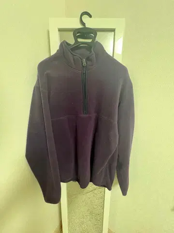 퍼플 플리스 하프 지퍼 자켓