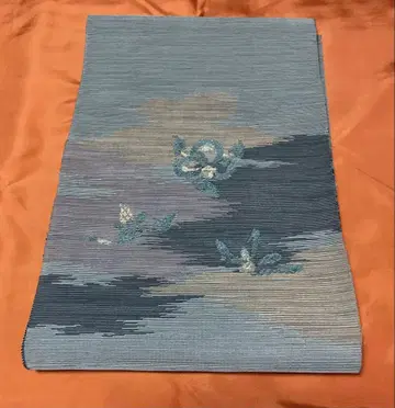 포인트 패턴 여름 오비 블루 계열 그라데이션 꽃 자수 1184