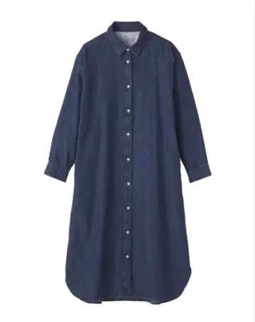 무인양품 워싱 데님 긴팔 셔츠 원피스 L