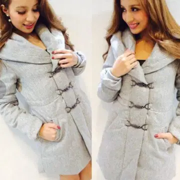 rienda 후디드 셔링 다운 코트