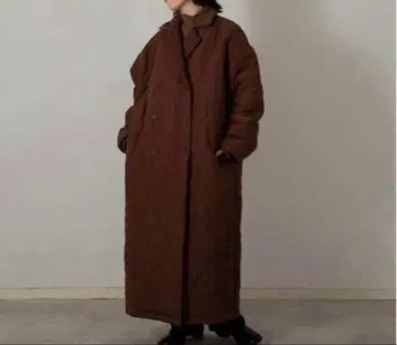 착용 3회 lawgy 정가 1만 8000엔 롱 코트 퀼팅