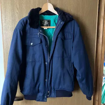 네이비 퍼 점퍼