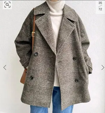 Spick & Span W 슬라이버 체크 하프 코트 36