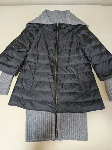 비기 리버서블 다운 자켓 니트 코트