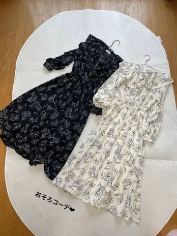 시밀러 룩 원피스 허니즈 꽃무늬 M 2벌 세트