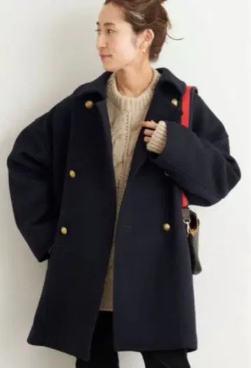 FRAMeWORK Super 100 더블 크로스 P코트