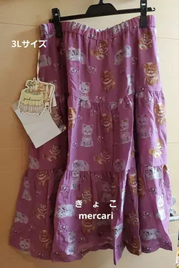 [ 새상품 ] yukiemon 코네코 자카드 스커트 3L