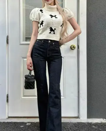 darich 세미 플레어 데님 팬츠