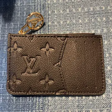 천연 가죽 모노그램 코인 케이스