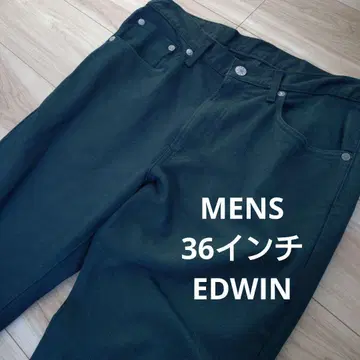 EDWIN 36인치 치노 팬츠 다크 그린