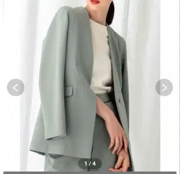 INDIVI 매트 크로스 노카라 자켓