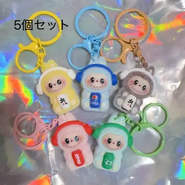 러브부 컬러풀 마스코트 키링 5개 세트 스트랩 이어폰