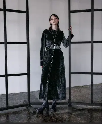 2WAY 페이즐리 벨로아 원피스(HARE)