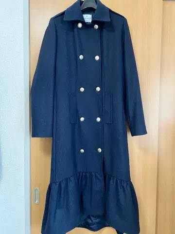 1회 착용 네이비 롱 코트