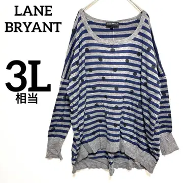 LANE BRYANT 그레이 보더 도트 니트 [ 3XL 상당 ] 루즈핏
