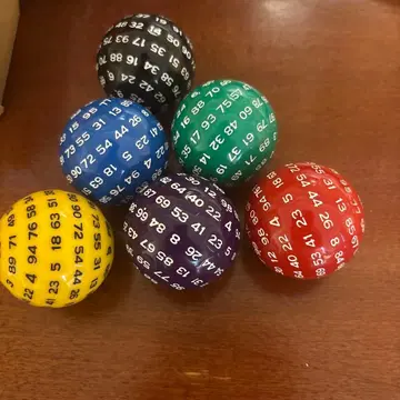 100면 주사위 6색