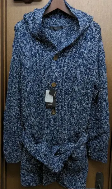 ARTISAN 후드 부착 가디건 네이비 벨트 있음 미사용 새상품