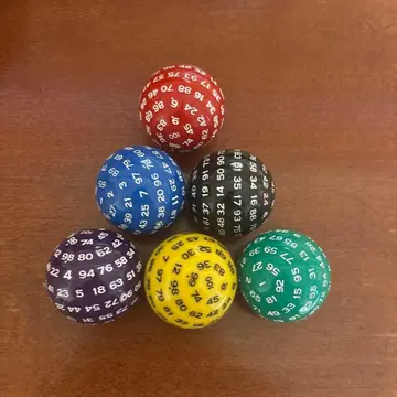 100면 주사위 6색