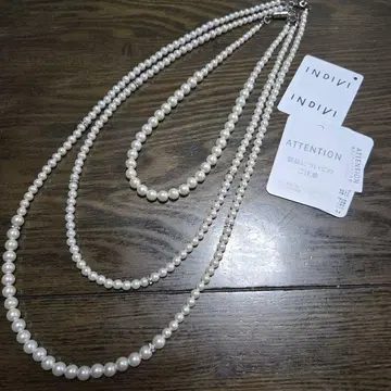 INDIVI 3연 펄풍 목걸이