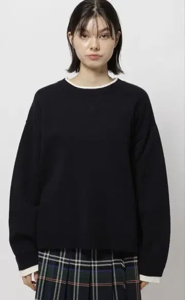 niko and - 레이어풍 크루 풀오버 네이비