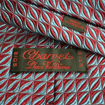 Charvet 실크 넥타이 기하학 패턴 미사용품