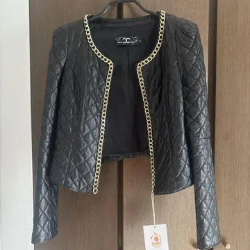 여성용 - 오픈 프론트 체인 가죽 자켓