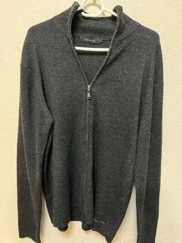 Calvin Klein Jeans 하프 지퍼 니트 L 사이즈 다크 그레이