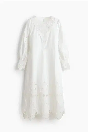 [ H&M ] 영국 자수 화이트 원피스