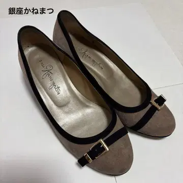 긴자 카네마츠 스웨이드 펌프스 힐 23.5cm