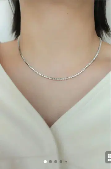 미사용 새상품 금속 알레르기 방지 테니스 팔찌 & 목걸이 2세트