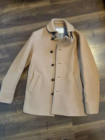 [새상품급] 에디피스 멜톤 숄카라 블루종 카멜 호두 버튼