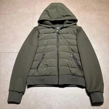 Dkny 후드티 집업 카키 퀼팅 L
