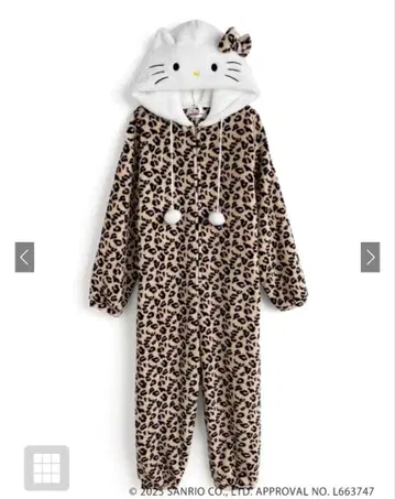 산리오 캐릭터즈 xGRL 인형옷 룸웨어 레오파드 키티 베이지