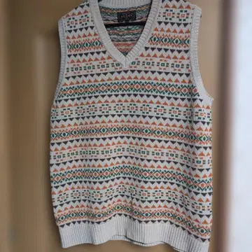 BEAMS PLUS 코튼 린넨 페어아일 니트 베스트