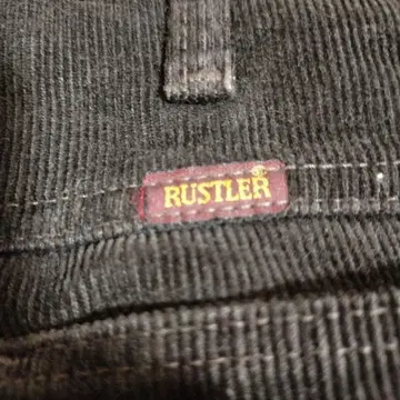 RUSTLER 블랙 코듀로이 팬츠 스트레이트 레그
