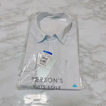 PERSON'S 화이트 7부 소매 셔츠 사이즈 13