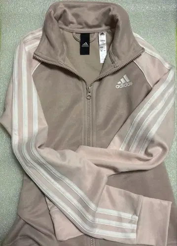 미착용 adidas 저지 상의 여성용 M 아디다스 핑크 베이지